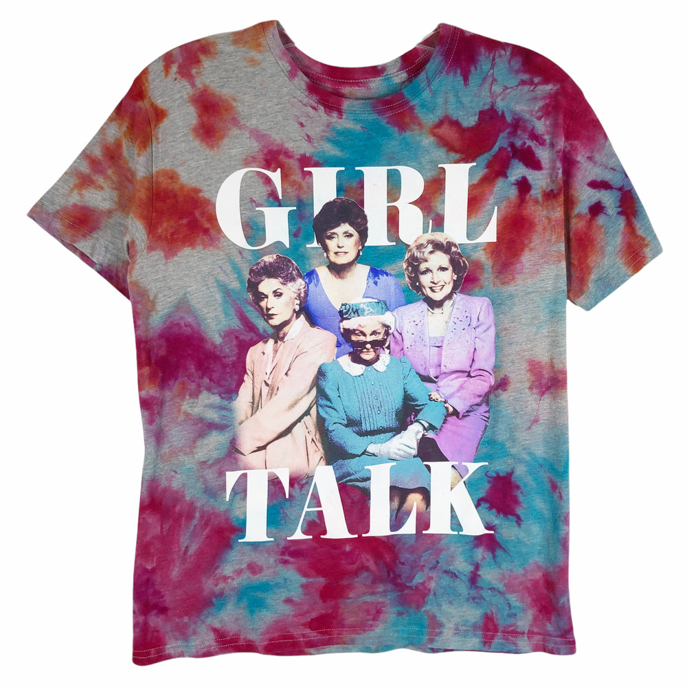 Golden Girls Tie Dye‎ Womens Size Small Tee Shirt Pink Blue Gray Top 767